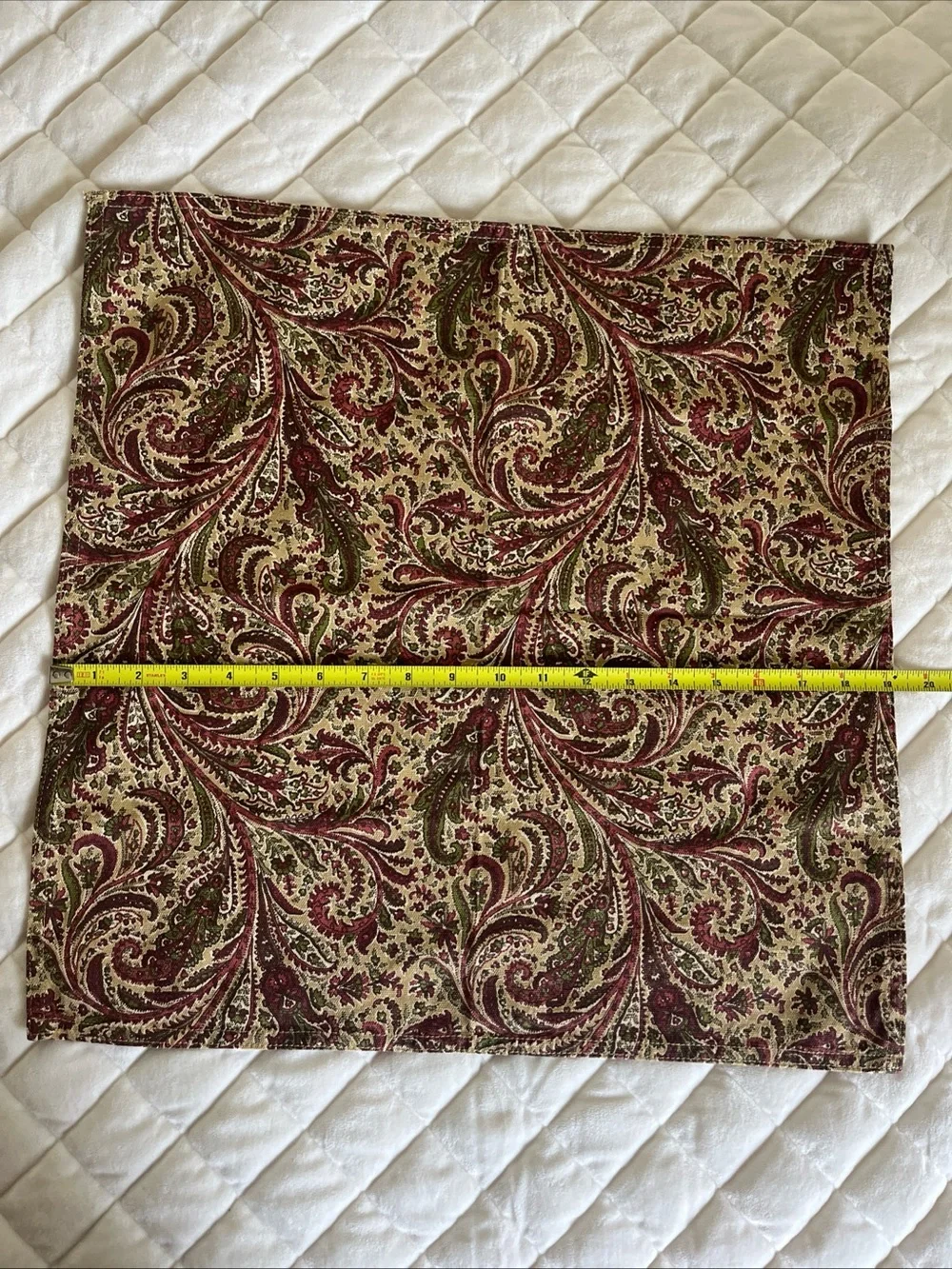 Ralph Lauren Burgundy and Gold Paisley Cloth Napkins